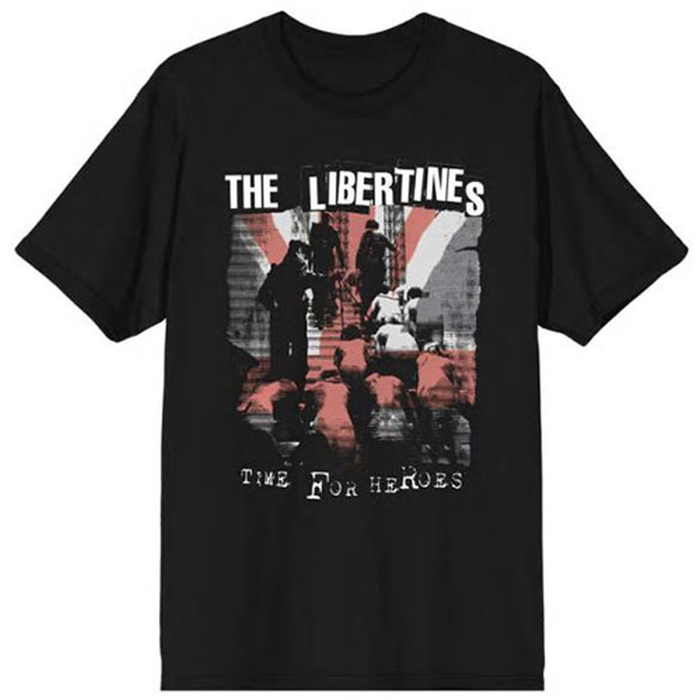 The Libertines - Time For Heroes Flag Heren Tshirt - Zwart